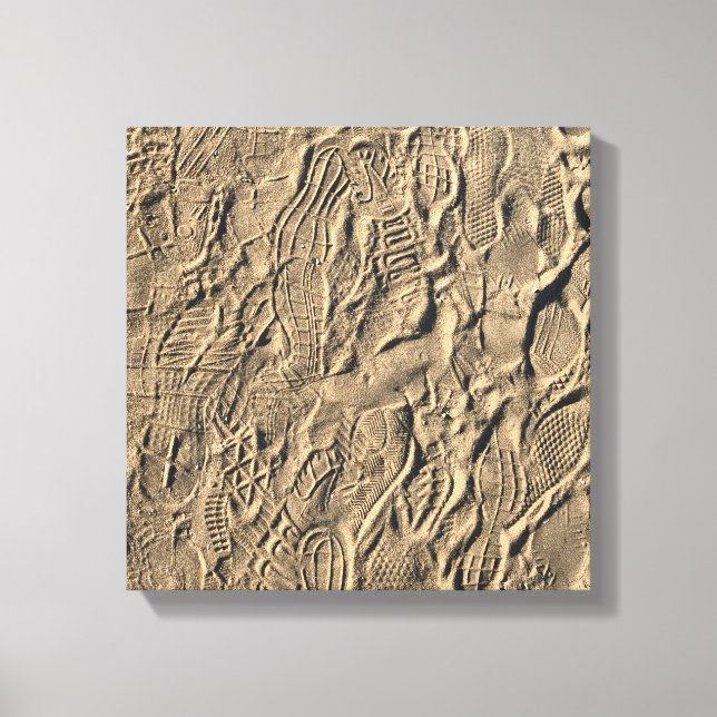 Toile Tirages de chaussures dans le sable (Recto)