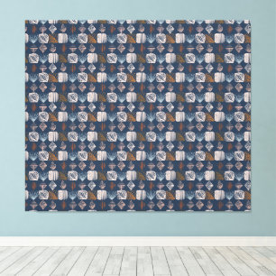 Toile Tissu Tribal des Caraïbes : bleu marine, Boho