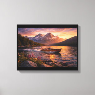 Toile Titre  Coucher de soleil sur le lac de Golden Moun