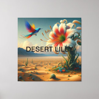 Toile Titre : 🎨 superbe Lilly du désert avec un oiseau