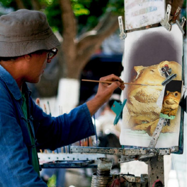 Toile Toad Avec La Peinture De Disposition Philosophique (Créateur téléchargé)