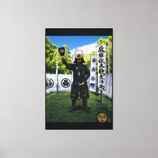 Toile Tokugawa Ieyasu Ciel Bleu Armure de Samouraï 40x60
