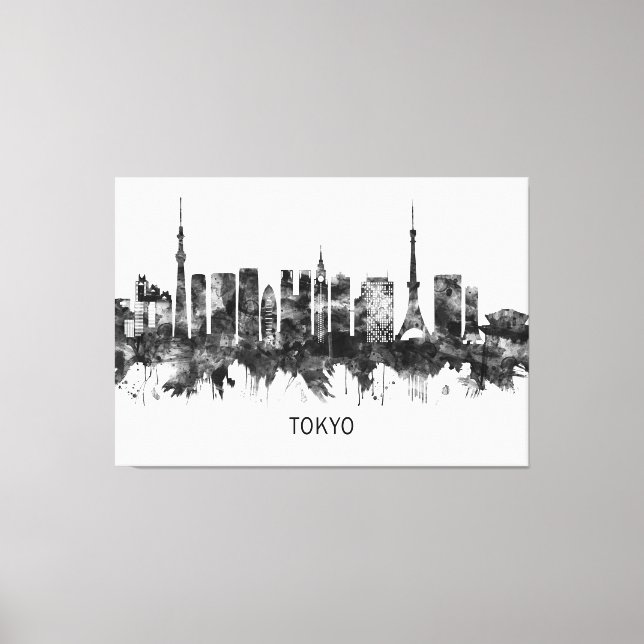 Toile Tokyo Japan Skyline BW (Recto)