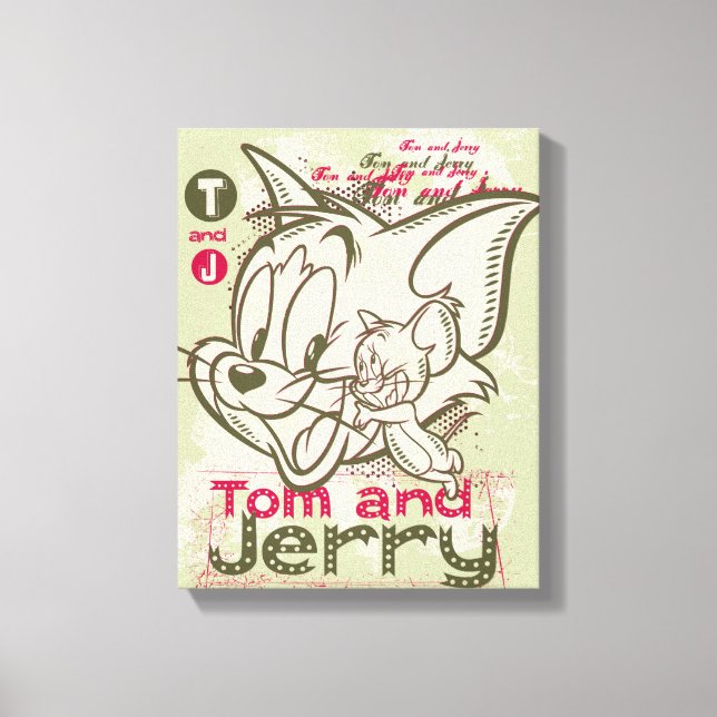 Toile Tom et Jerry Pink et Green (Recto)