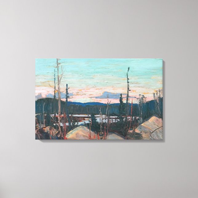 Toile Tom Thomson - ZONE BRÛLÉE AVEC ROCHERS RAGGED 1915 (Recto)