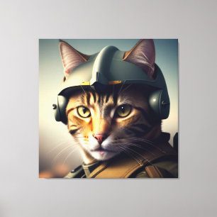 TOILE TOP CAT GUN PILOTE SÉRIE NO 2 ART IMPRIMER