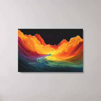 Toile Topographie Vive | Paysage Surréaliste (76 x 51 cm