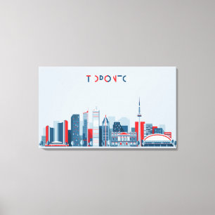Toile Toronto, Canada   Skyline rouge, blanc et bleu