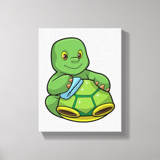 Toile Tortue avec coquille et chiffon de nettoyage (Recto)