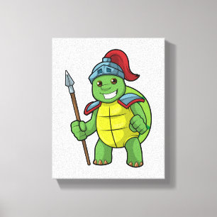 Toile Tortue en guerrier avec Spear & Helmet