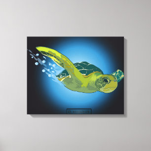 Toile TORTUE MARINE SUR CANVAS 20 "x 16"
