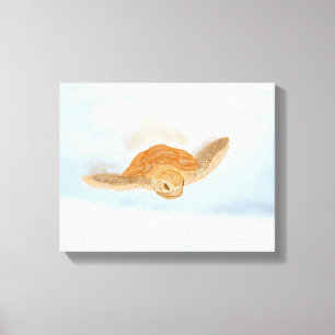Toile Tortue sous l'eau.