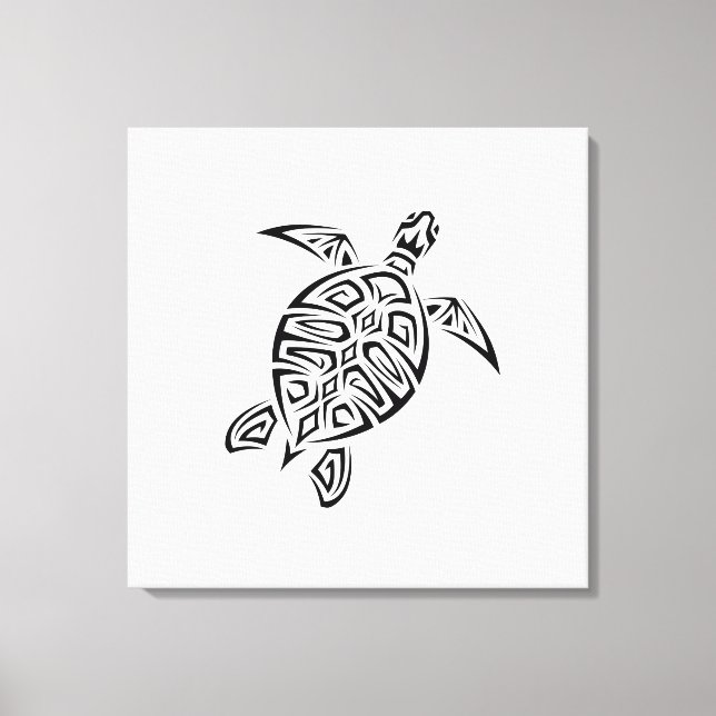 Toile Tortue Tribale Noire Et Blanc (Recto)