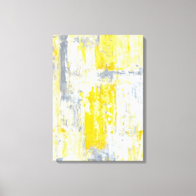 Toile 'Totalement unique' Gris et Jaune Art Abstrait (Recto)