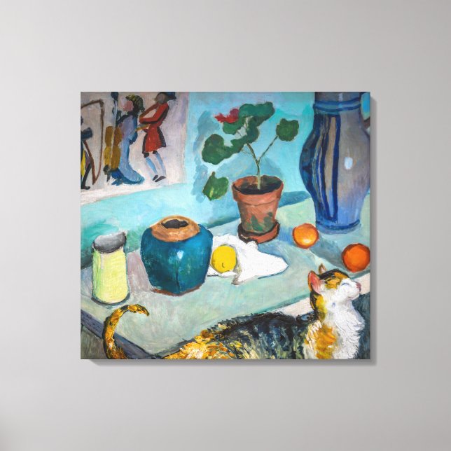 Toile Toujours la vie avec chat | Auguste Macke | (Recto)