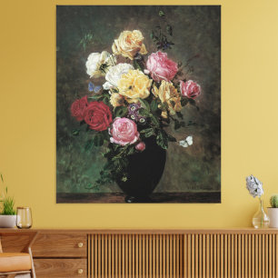 Toile Toujours la vie avec des fleurs dans Vase par Olaf