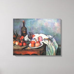 Toile Toujours la vie avec les oignons par Paul Cezanne