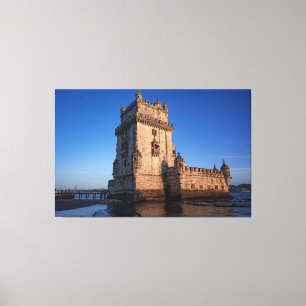 Toile Tour Belem au coucher du soleil à Lisbonne, Portug