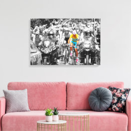 Toile Tour de France Jaune Jersey Peloton Course cyclist