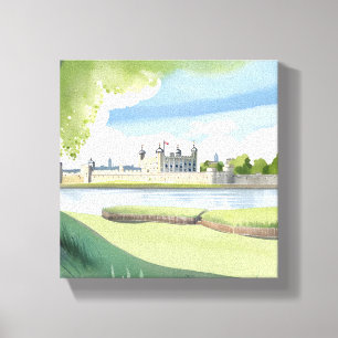 Toile Tour de Londres   Paysage aquarelle Royaume-Uni