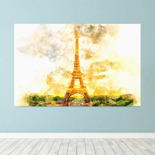 Toile Tour Eiffel à Paris au coucher du soleil nr1