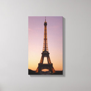 Toile tour eiffel au coucher du soleil