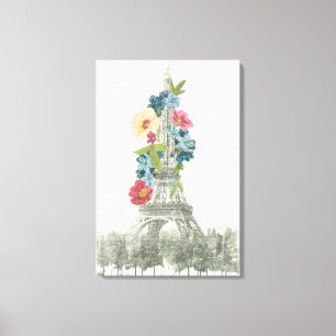 Toile Tour Eiffel floral Paris, France