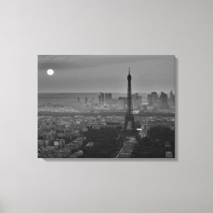 Toile Tour Eiffel Noir & Blanc Paris City Panorama