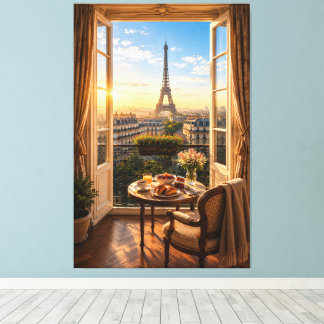 Toile Tour Eiffel Paris Luxe Petit Déjeuner Vue