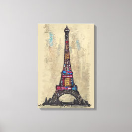 Toile Tour Eiffel vintage