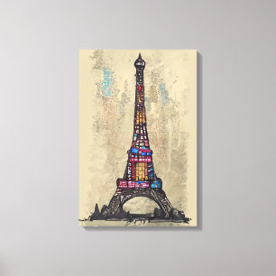 Toile Tour Eiffel vintage