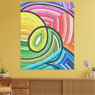 Toile Tourbillon de arc-en-ciel abstrait vibrant avec de