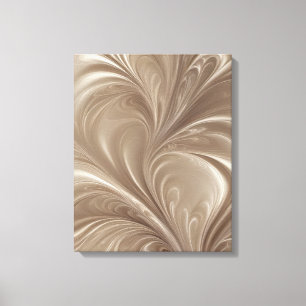Toile Tourbillon de Crème - Design Abstrait Coulant Beig