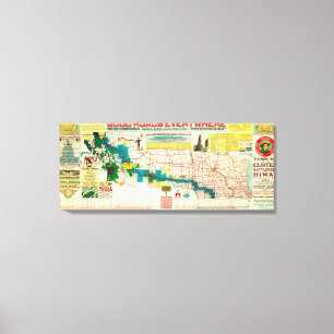 Toile Tourisme de la carte de la route de champ de