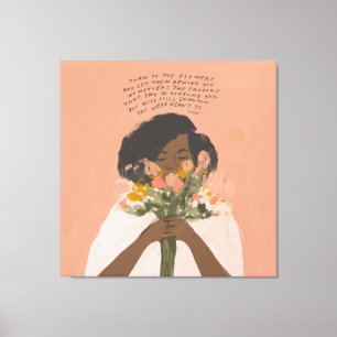 Toile Tourner vers les fleurs inspiration citation art n