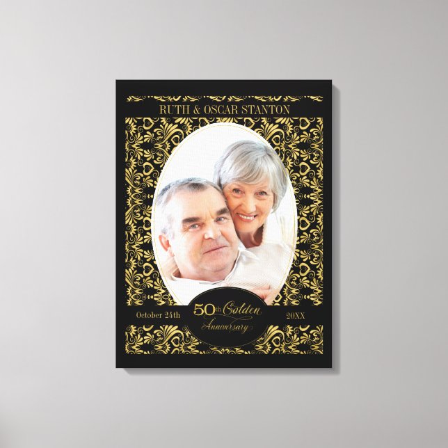 Toile Tournoyants dorés pour le 50e anniversaire de mari (Recto)