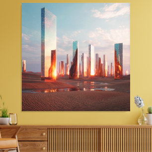 Toile Tours Miroirs Surréalistes Futuristes Dans Le Dése