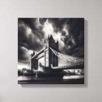 Tower Bridge Londres en noir et blanc dramatique