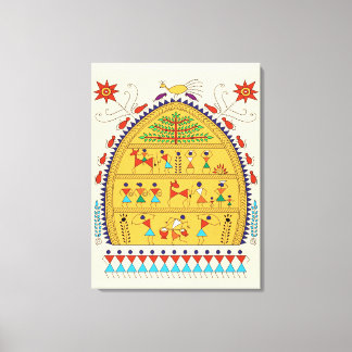 Toile Traditional Indian Folk Art Canvas – Handcrafted 