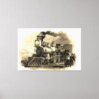 Train à vapeur Sepia Vintage 60" x 40" GRAND