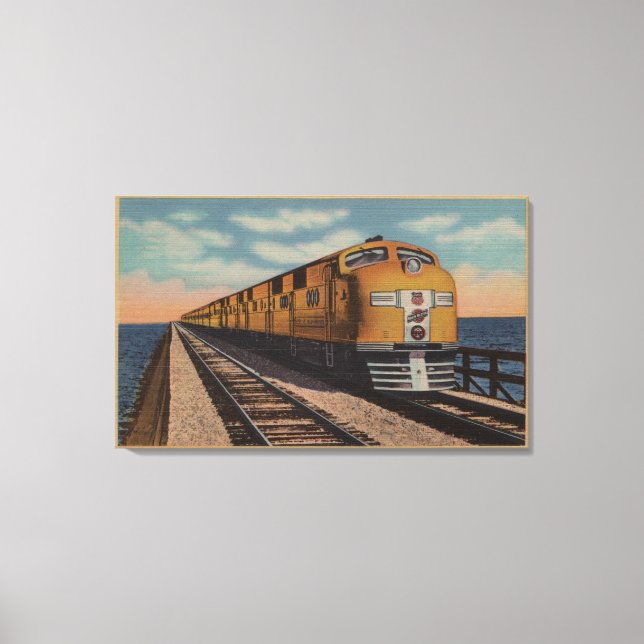 Toile Train- Traverser le Grand Lac Salé, Ogden, Utah (Recto)