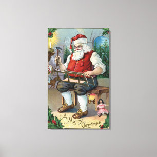 Toile Traîneau de bâtiment de GreetingSanta de Noël