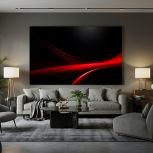 Toile Traînées de lumière rouge futuristes esthétique so