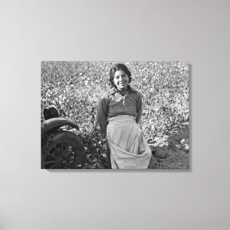 Toile Travailleur migrant en champ de coton par Dorothea