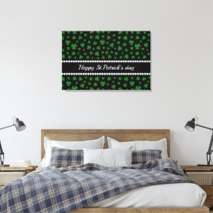 Toile Trèfle personnalisé de la Saint-Patrick avec perle