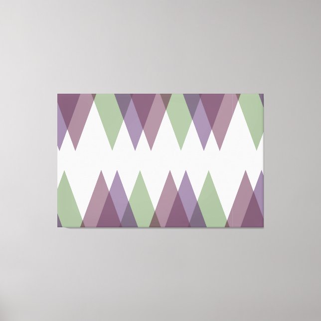 Toile Triangles mauve et vert (Recto)