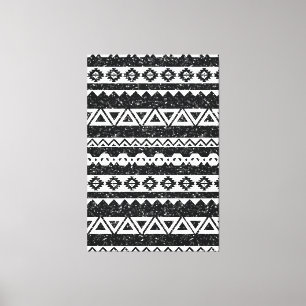 Toile Tribal Aztec Noir Pailleté Formes Géométriques Bla