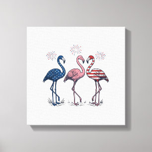 Toile Trio de flamants patriotiques dessin de gravure vi