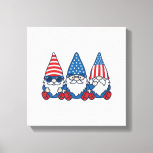 Toile Trio de gnomes patriotiques dessin de t-shirt vint