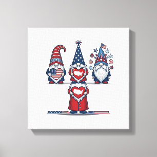 Toile Trio de gnomes patriotiques dessin vectoriel vinta